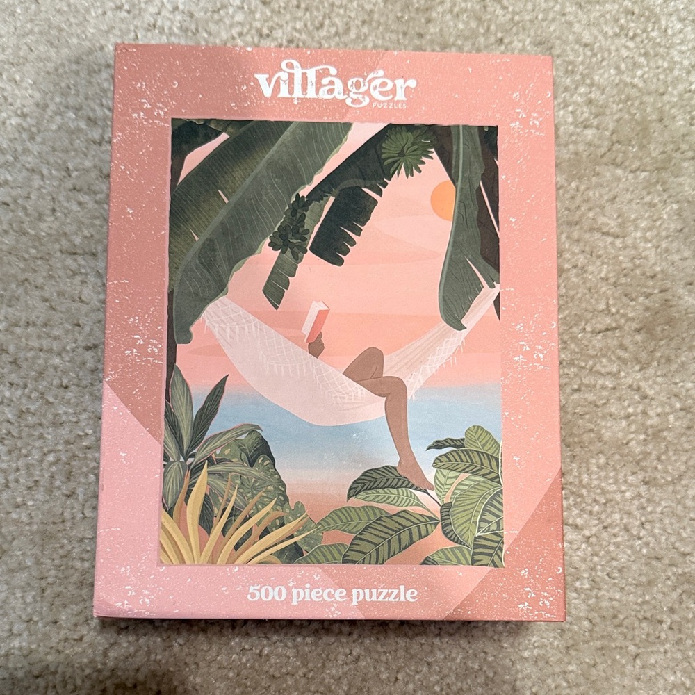 villager Pink and Green Tropical Hammock Puzzle